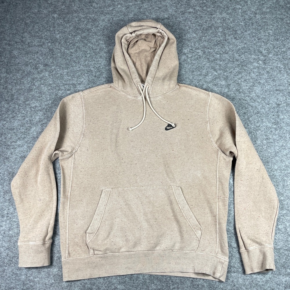 Nike Hoodie Mens L Tan Oatmeal Sportswear Speckled Pullover DQ4663-258